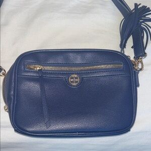 IMAN Navy Crossbody Bag with Tassel